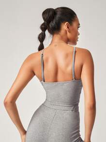SHEIN SXY Top de tirantes corto - Gris - Ver 2