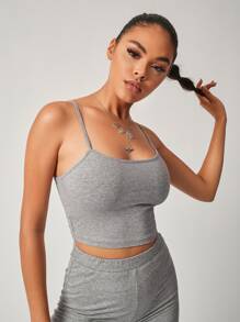SHEIN SXY Top de tirantes corto - Gris - Ver 3
