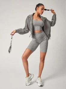 SHEIN SXY Top de tirantes corto - Gris - Ver 5