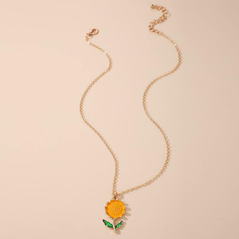 

Sunflower Pendant Chain Necklace, Multicolor