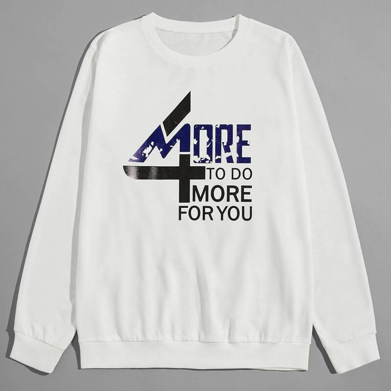 

Guys Letter Graphic Sweatshirt, White