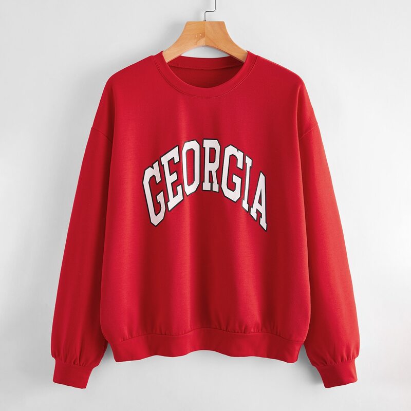

Letter Graphic Sweatshirt, Red