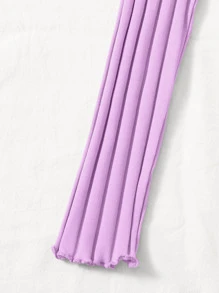 Muchica 紐扣生菜邊短版上衣 - 紫丁香色 - 查看 3