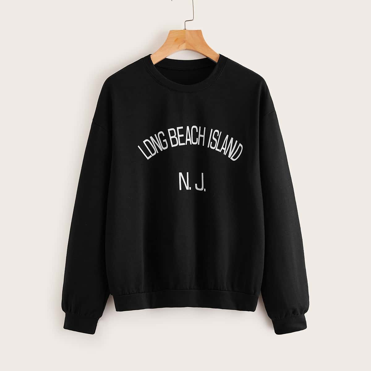 

Letter Graphic Sweatshirt, Black