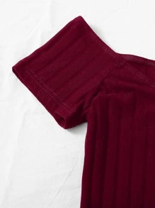 Muchica 露肩包臀連衣裙 - 紫紅色 - 查看 4