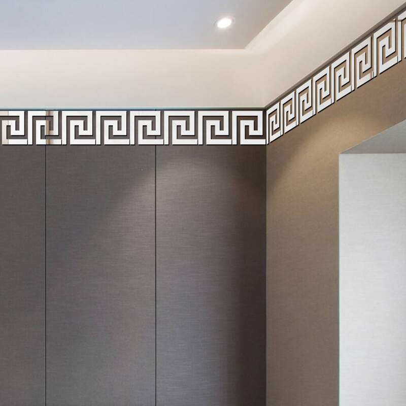 

10pcs Mirror Surface Acrylic Wall Sticker, Silver
