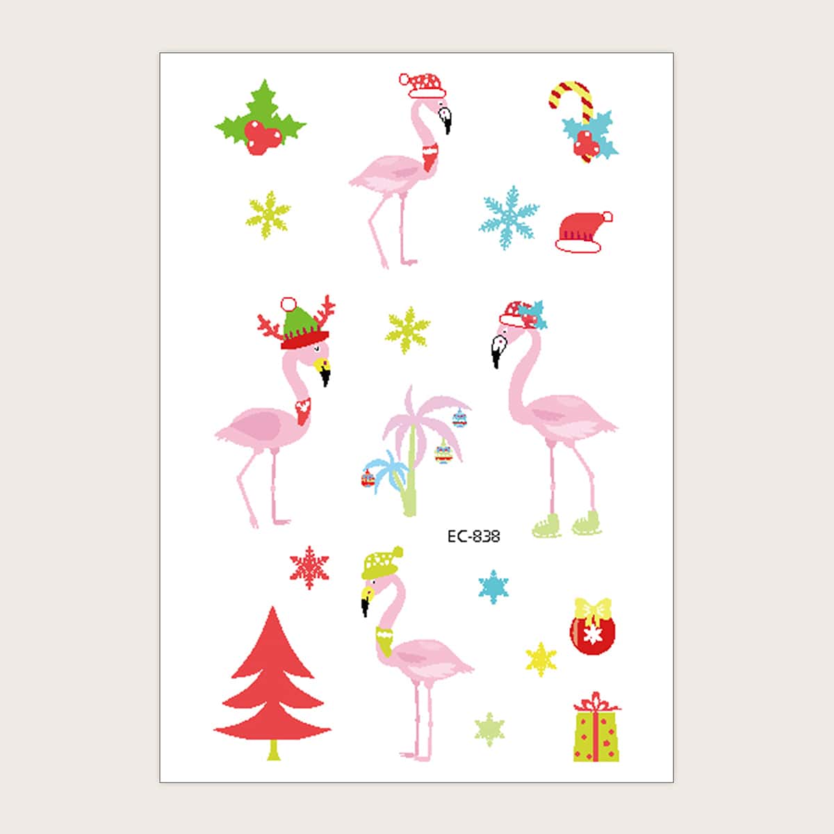 

1pc Christmas Pattern Tattoo Sticker, Multicolor