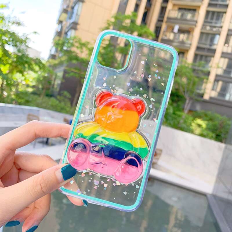 

Rainbow Bear Clear iPhone Case