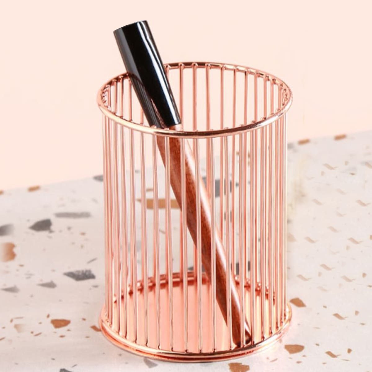 

1pc Metal Pen Holder, Rose gold