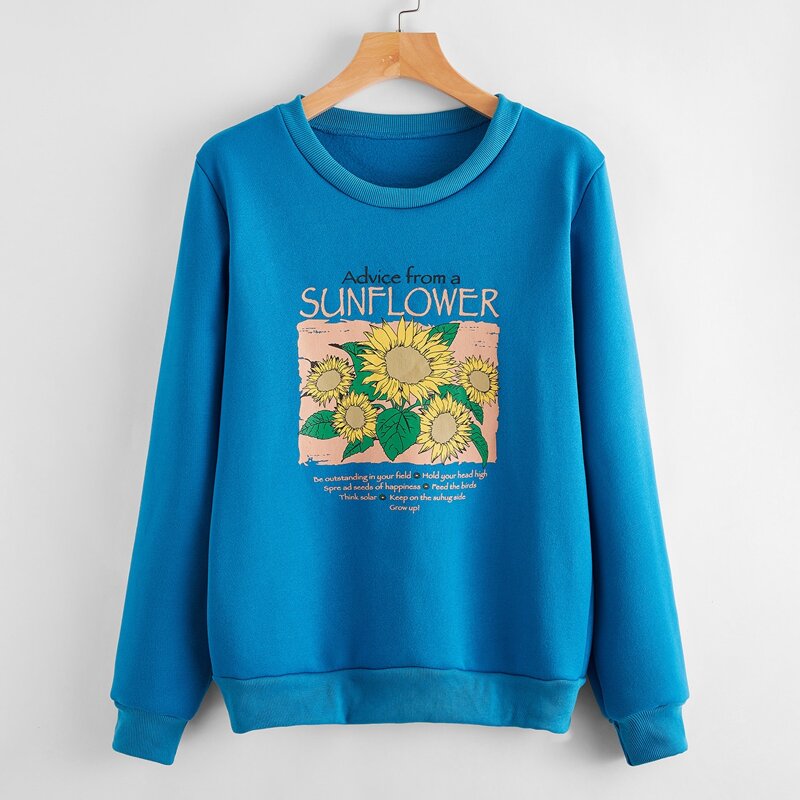 

Sunflower Print Sweatshirt, Blue