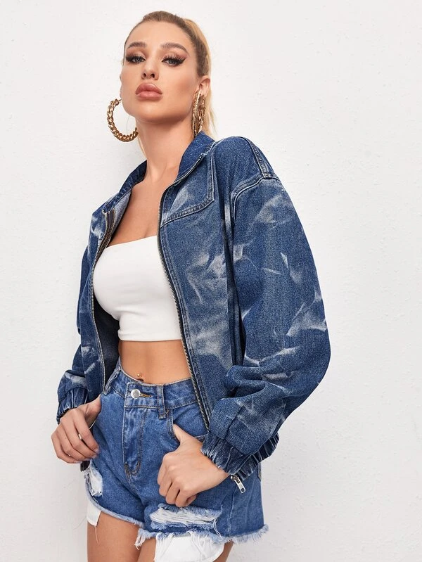 denim jacket with zipper front