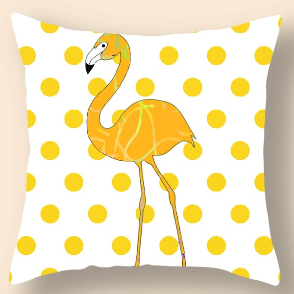 

Flamingo Print Cushion Cover Without Filler, Multicolor