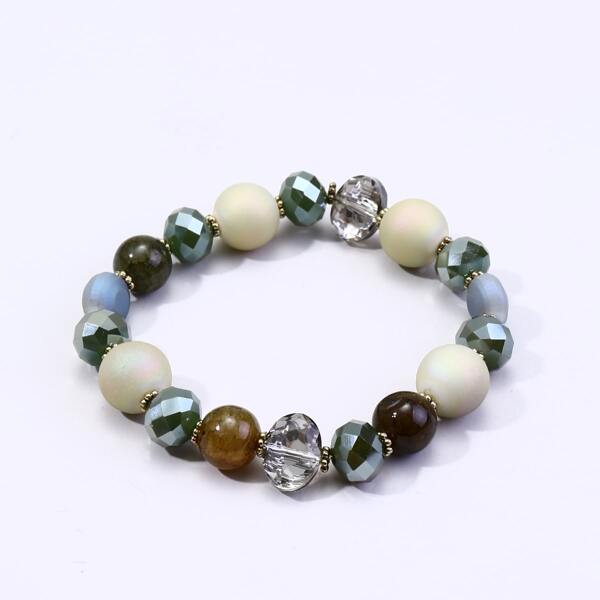 

Stone & Crystal Beaded Bracelet, Multicolor