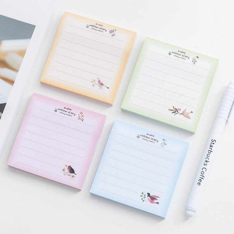 

1pack Bird Print Random Sticky Note, Multicolor
