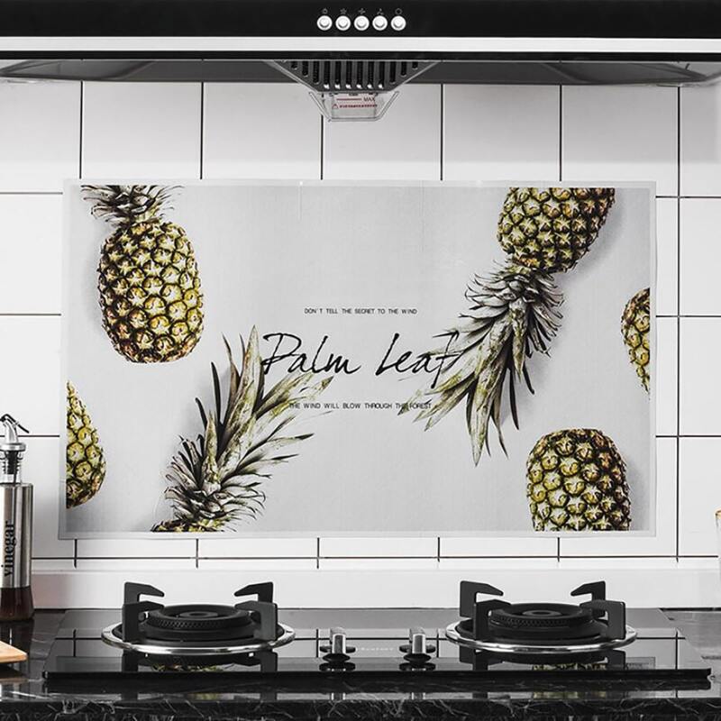 

Pineapple Print Oil-proof Wall Sticker, Multicolor