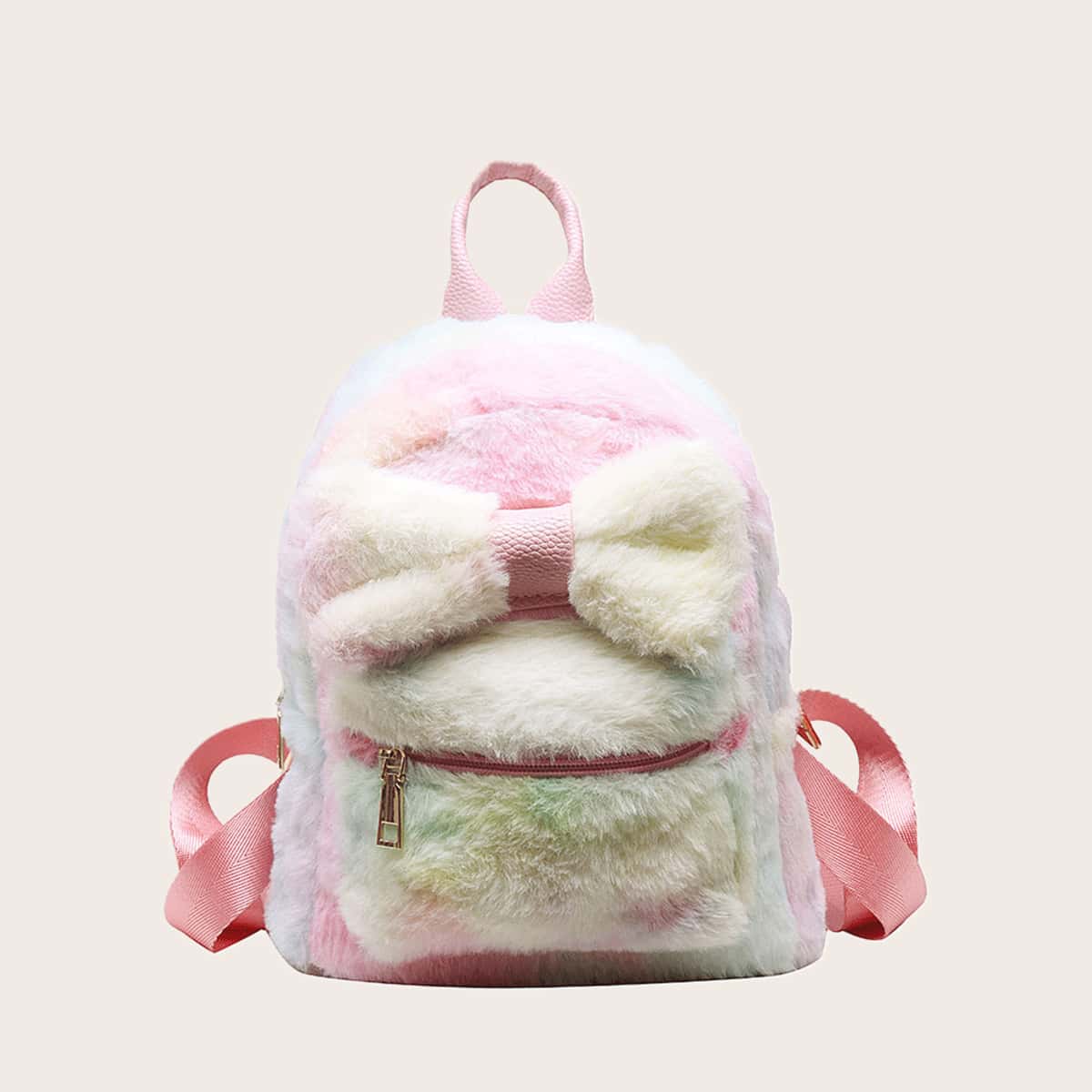 

Bow Decor Fluffy Backpack, Multicolor
