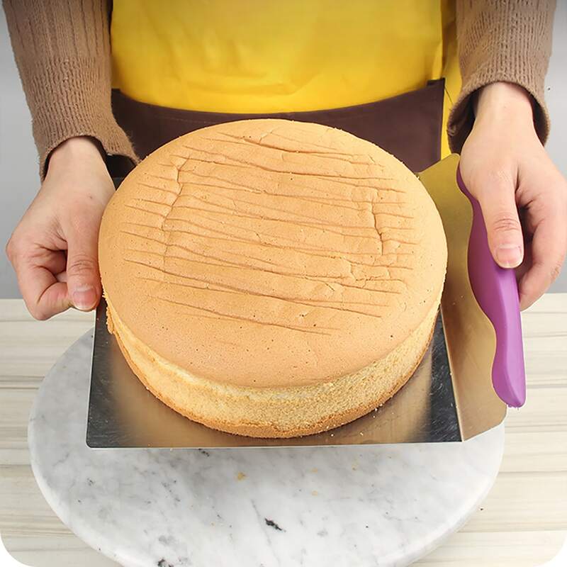 

1pc Stainless Steel Cake Scraper, Purple