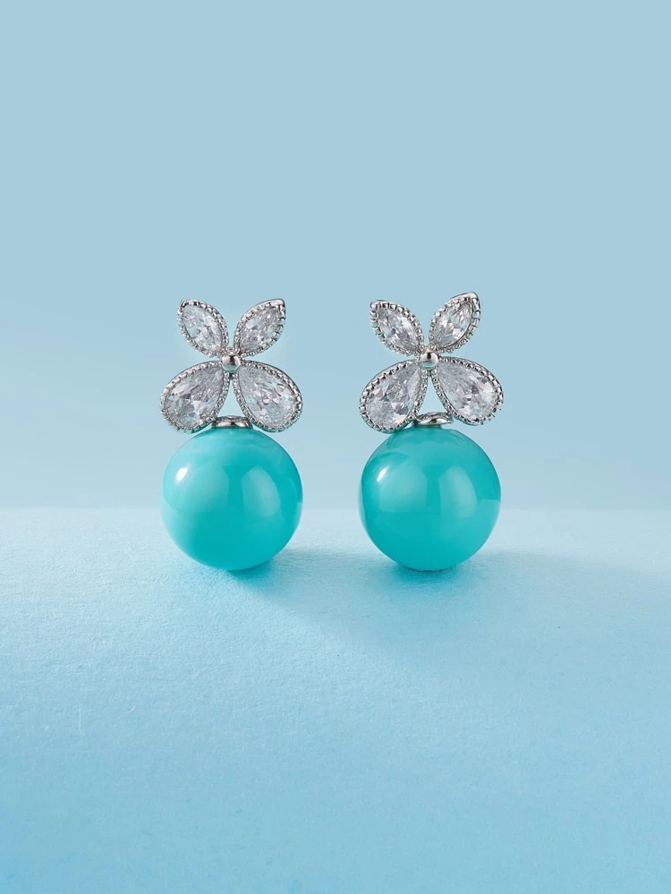 Rhinestone Decor Stud Earrings