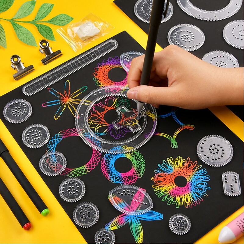 

28pcs Drawing Ruler Set, Clear