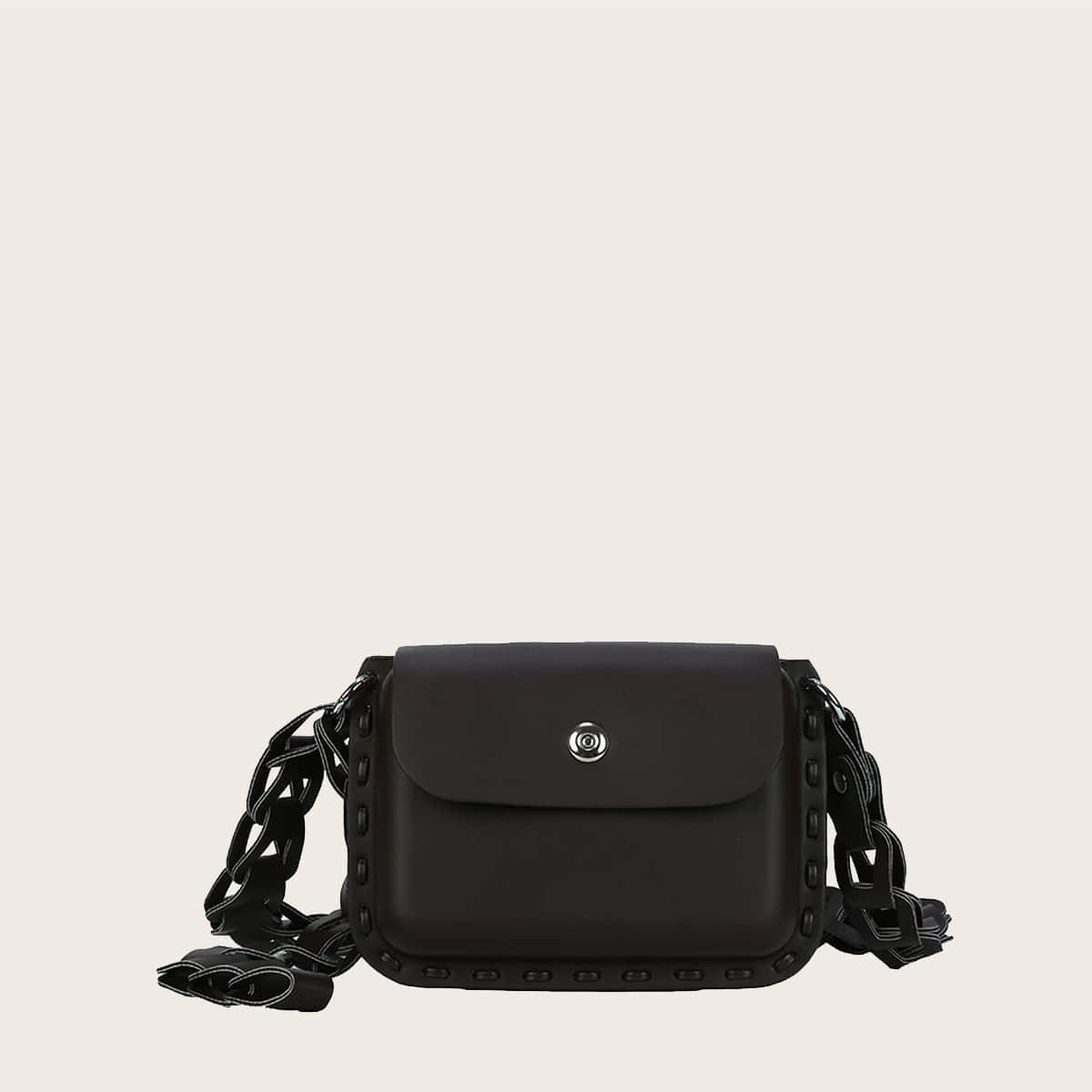 

Studded Decor Crossbody Bag, Black