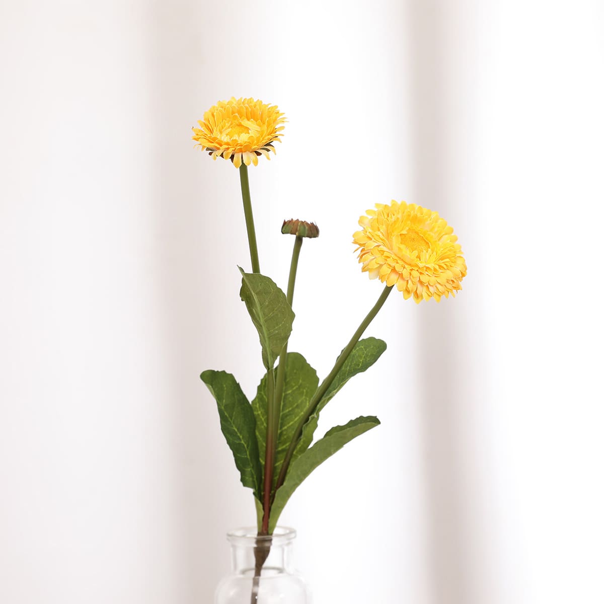 

1branch Artificial Flower With 3pcs Head, Yellow