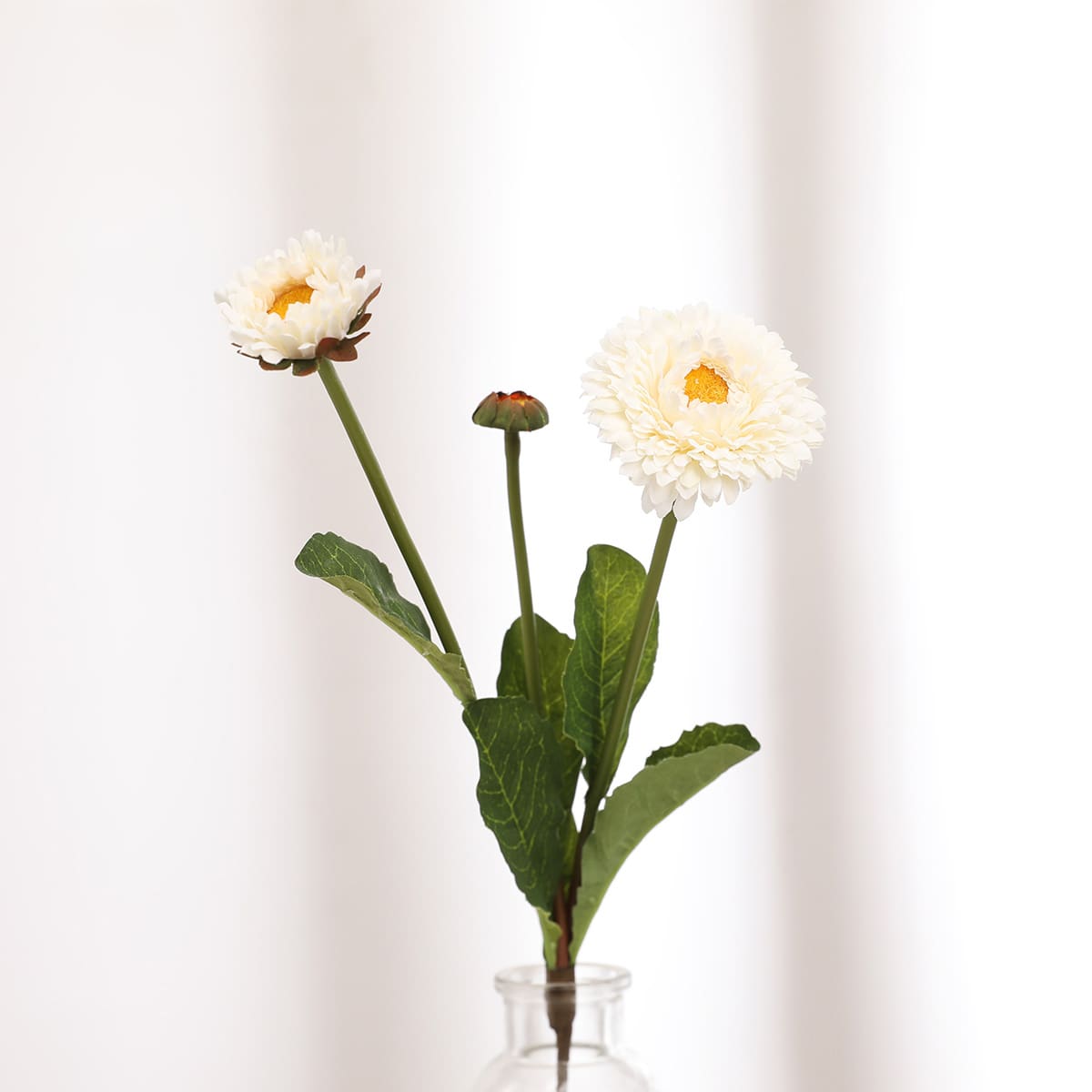

1branch Artificial Flower With 3pcs Head, White
