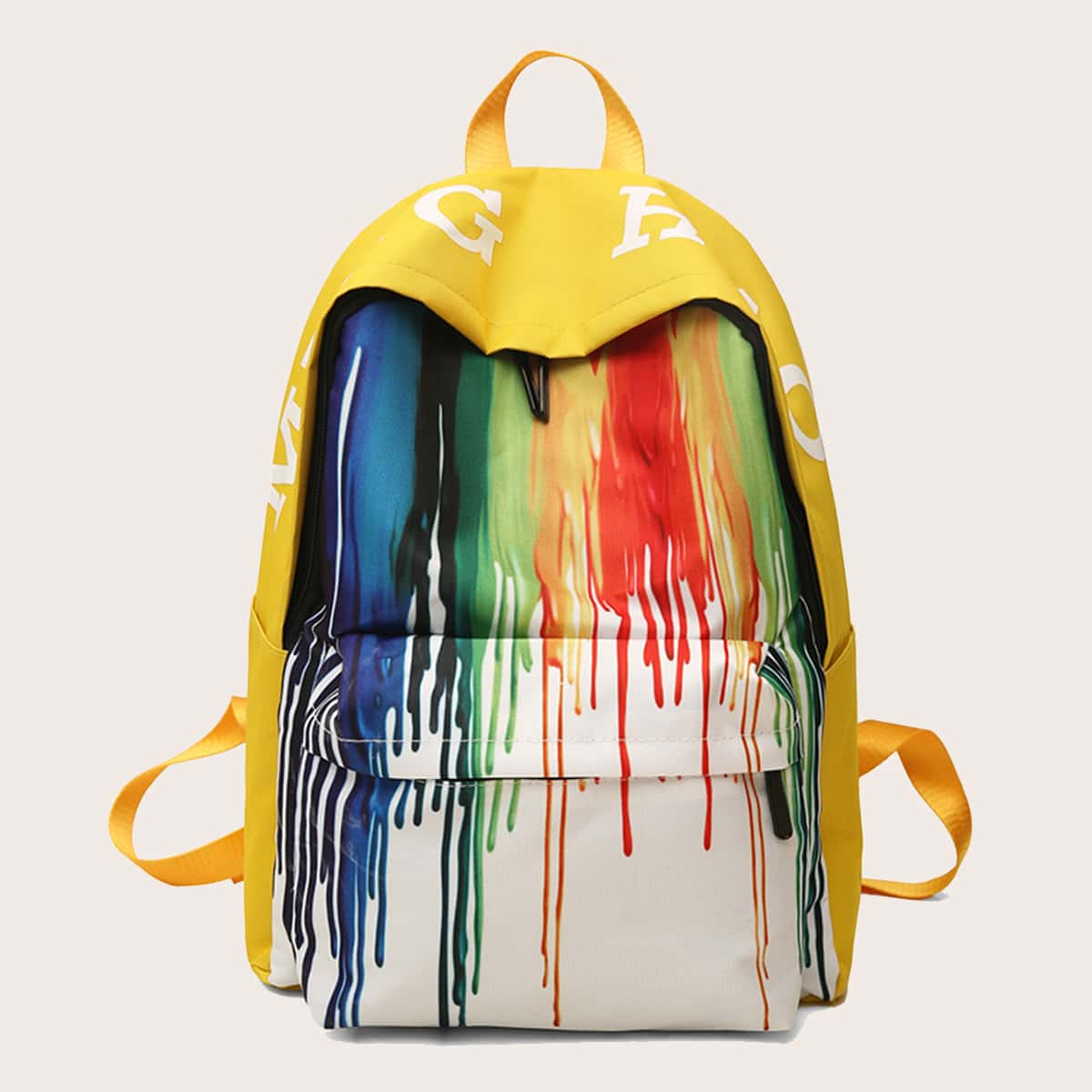 

Graffiti Print Backpack, Yellow