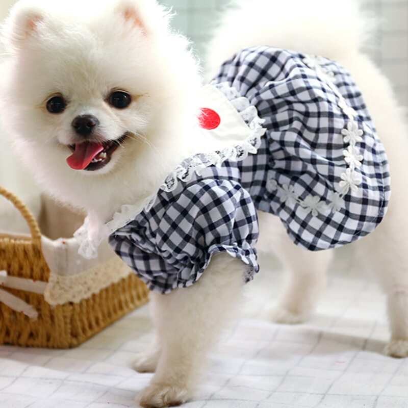

1pc Dog Plaid Dress, Multicolor