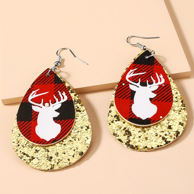 

Christmas Deer Sequin Decor Drop Earrings, Yellow