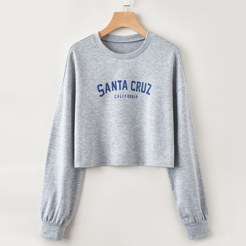 

Letter Crop Sweatshirt, Light grey