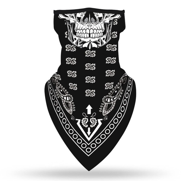 

Men Skull Pattern Sun Protection For The Face, Black and white
