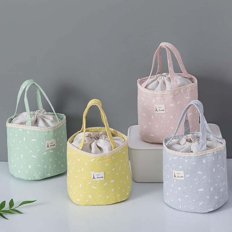 

1pc Portable Random Color Lunch Bag, Multicolor