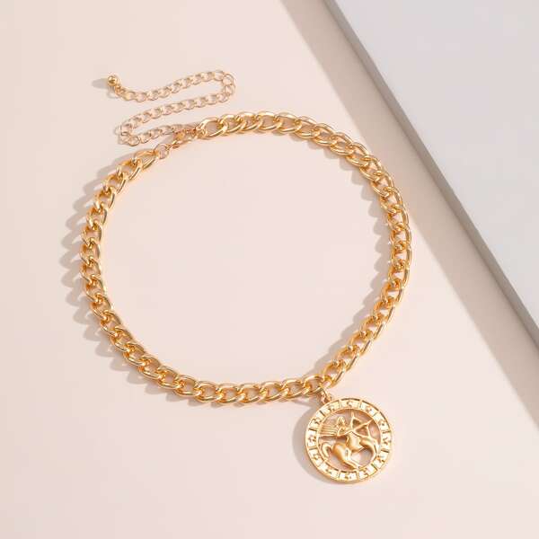 

Metal Constellation Chain Necklace, Gold