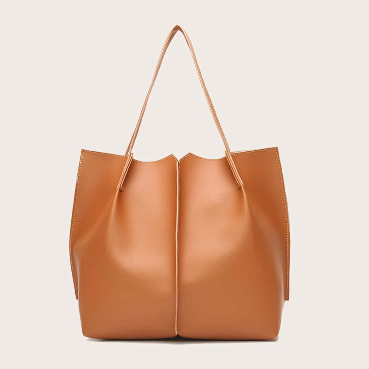 

Minimalist Plain Tote Bag, Brown