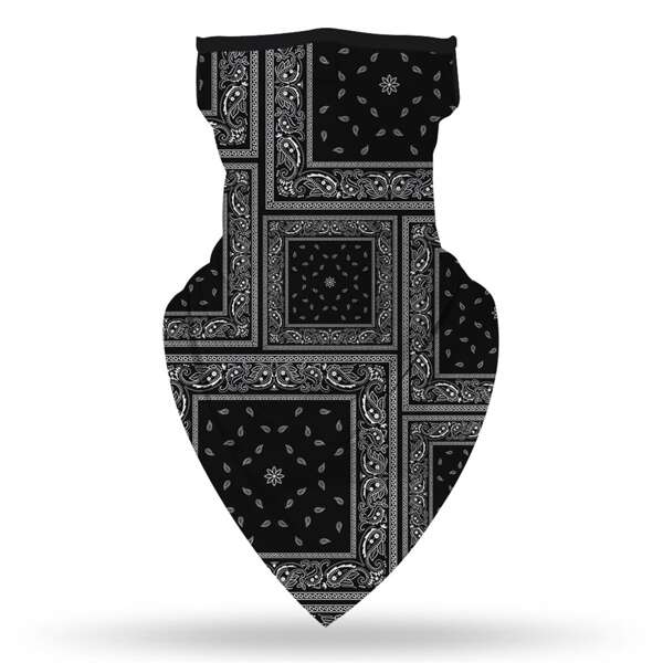 

Totem Pattern Sun Protection For The Face, Black and white
