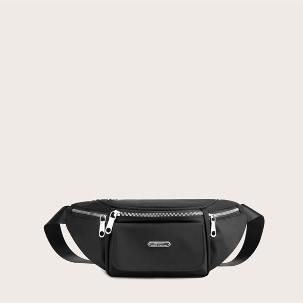 

Zip Front Fanny Pack, Black
