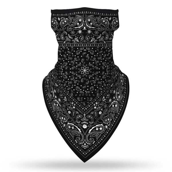 

Paisley Pattern Sun Protection For The Face, Black and white