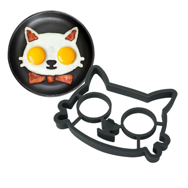 

1pc Cartoon Cat Design Omelette Mold, Dark grey