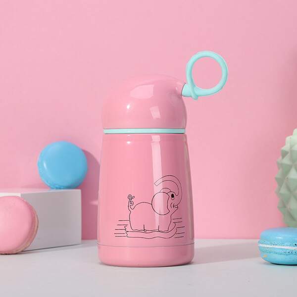 

Elephant Print Vacuum Cup, Pink