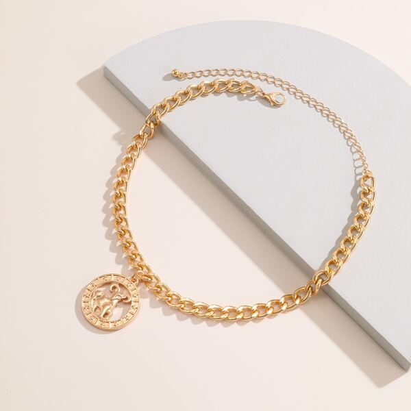 

Metal Constellation Chain Necklace, Gold