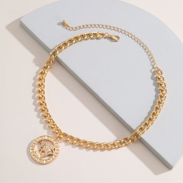 

Metal Constellation Chain Necklace, Gold