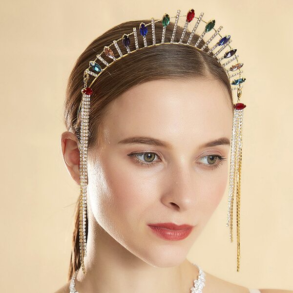 

Rhinestone Tassel Charm Hair Hoop, Gold