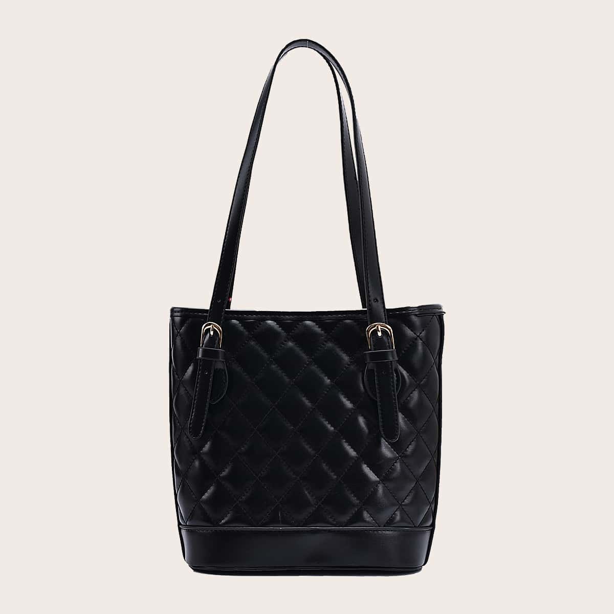 

Quilted Tote Bag, Black