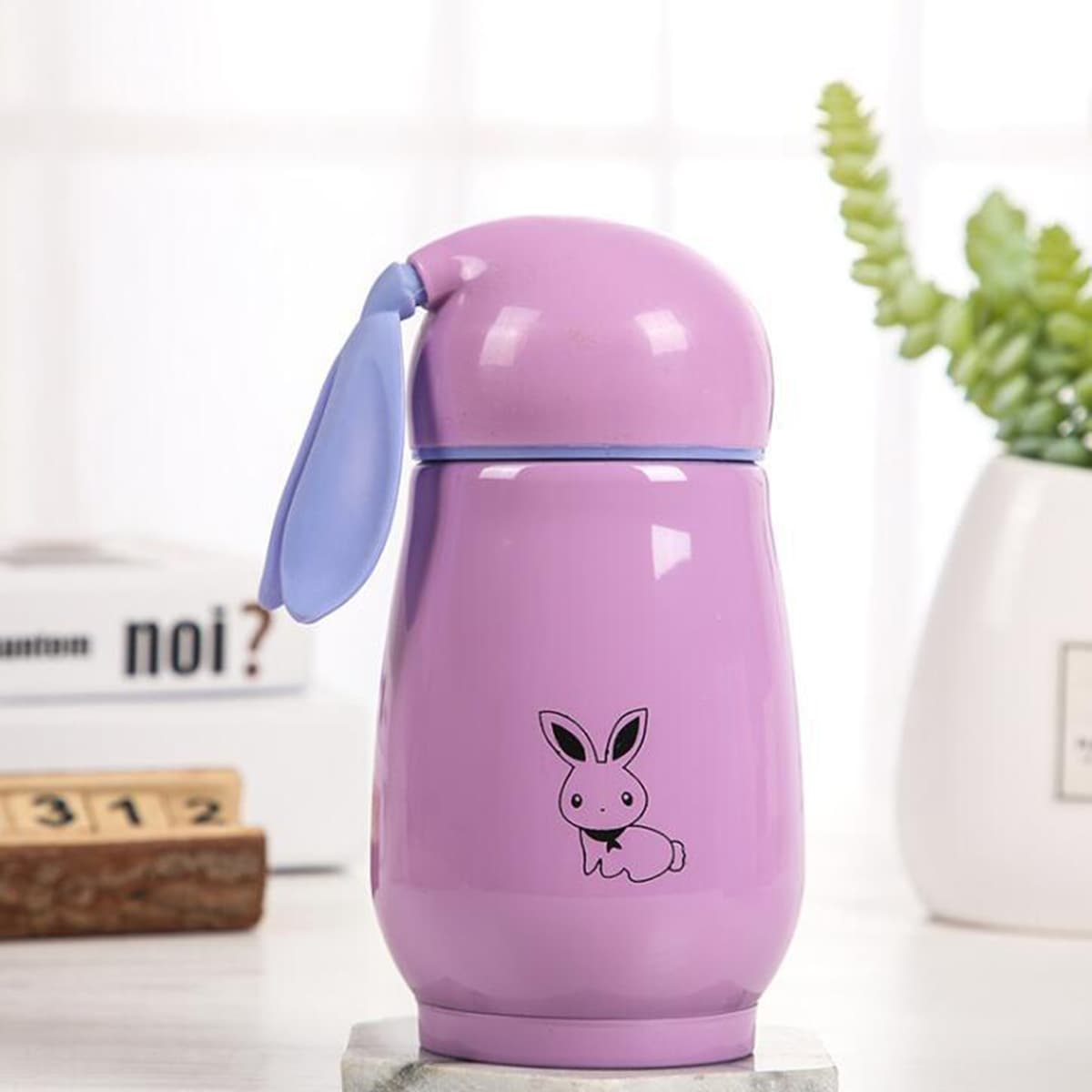 

Rabbit Print Vacuum Cup, Violet purple