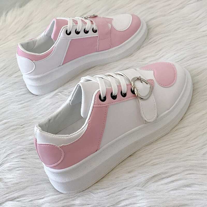 

Colorblock Heart Lace-up Skate Shoes, Multicolor