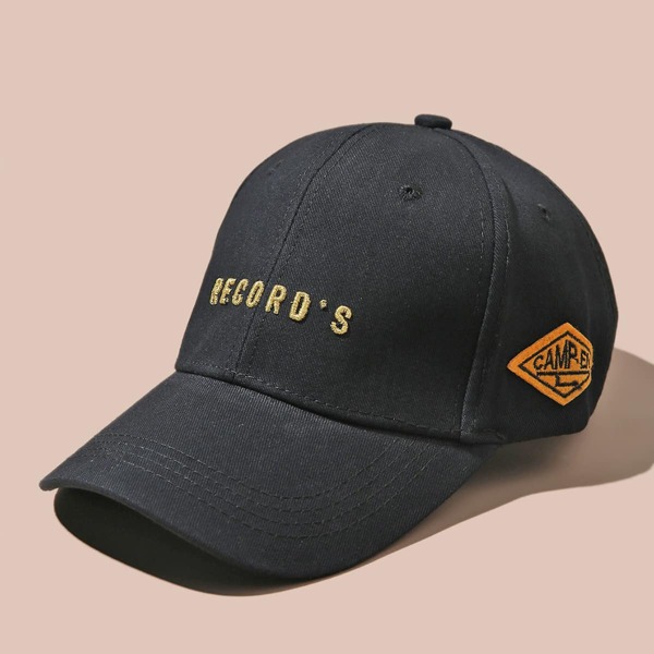

Men Letter Embroidery Baseball Cap, Black