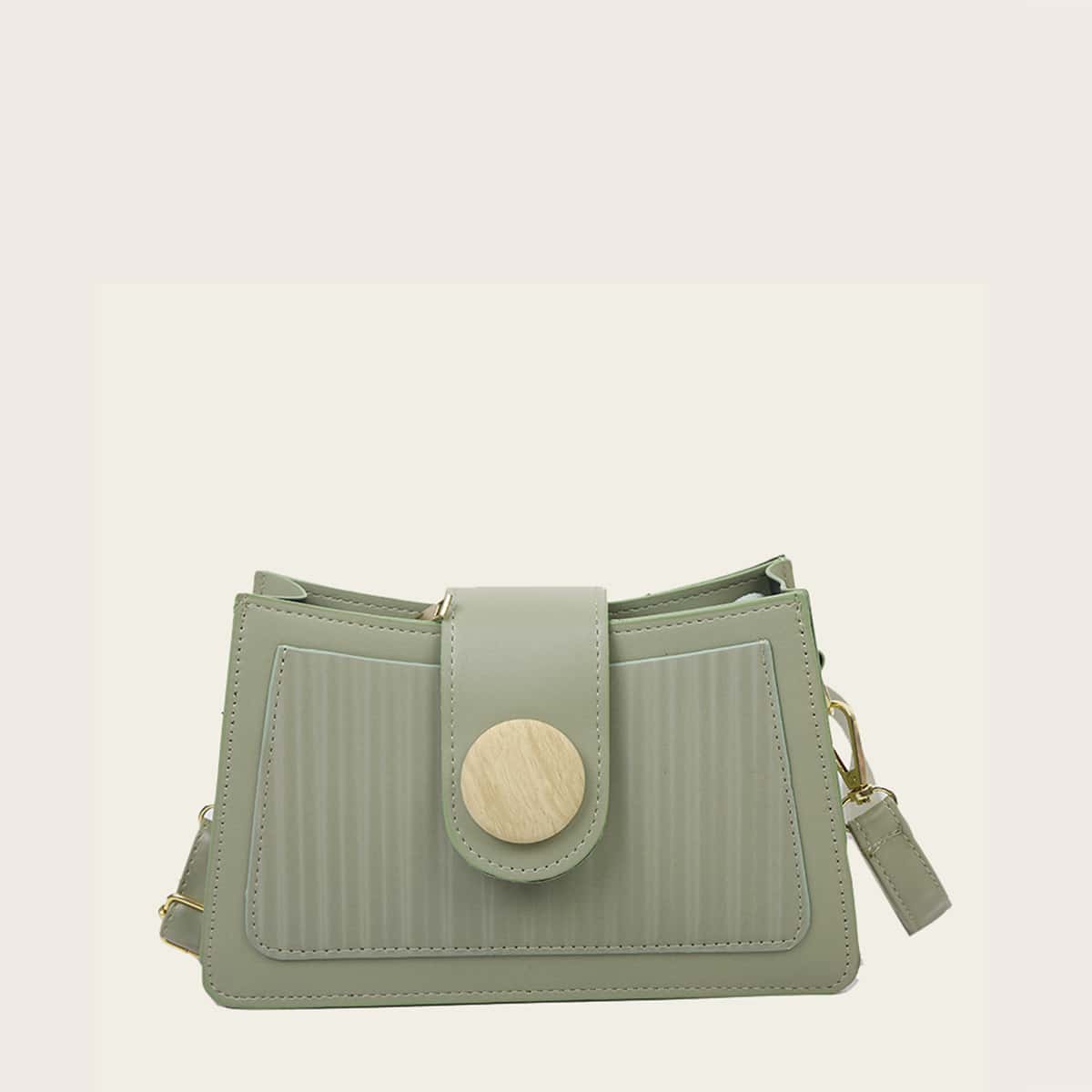 

Round Buckle Crossbody Bag, Green