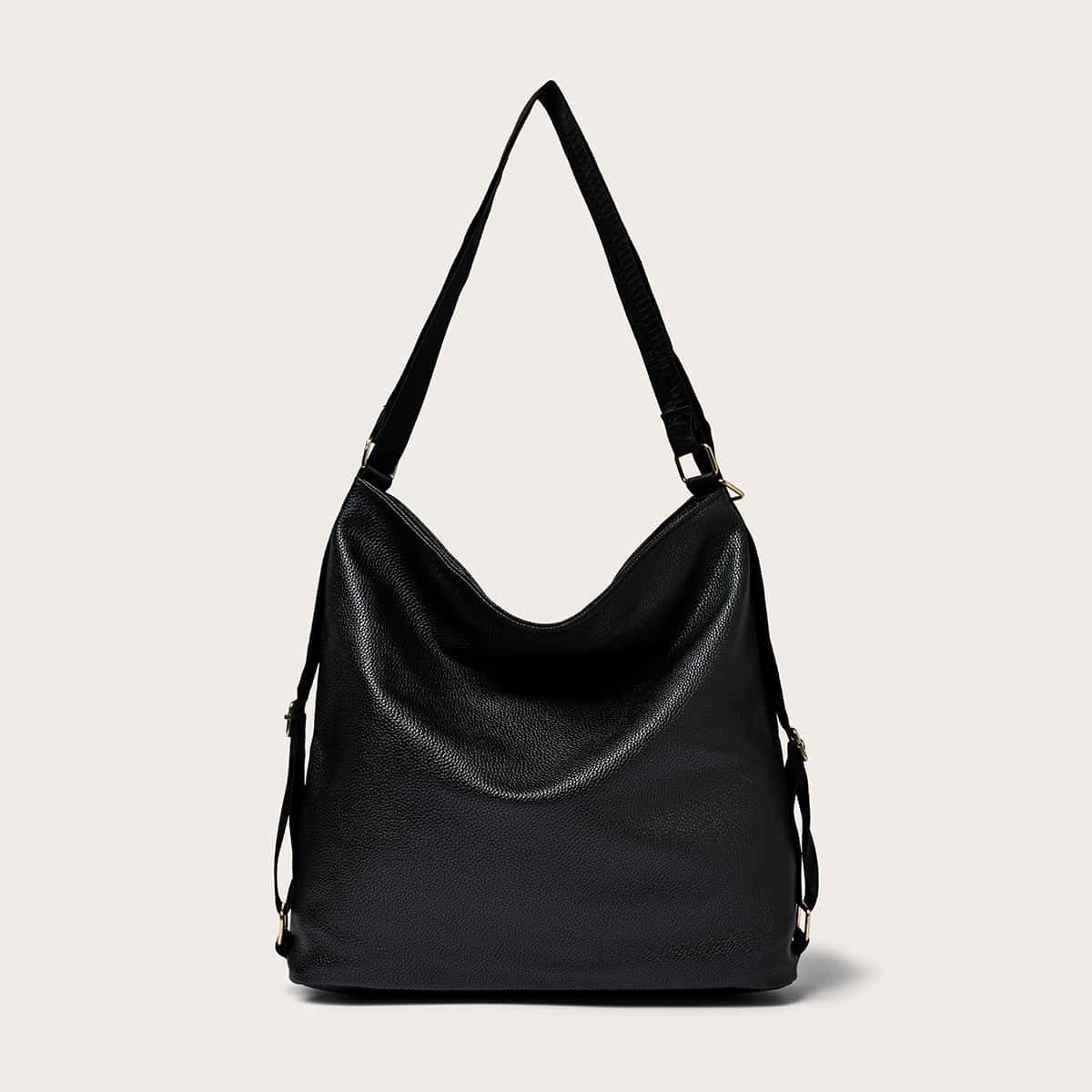 

Minimalist Plain Shoulder Bag, Black