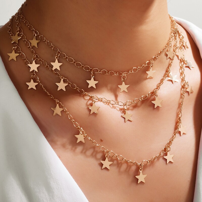 

Star Charm Layered Necklace, Gold