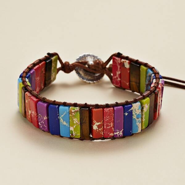 

Colorful Stone Beaded Bracelet, Multicolor